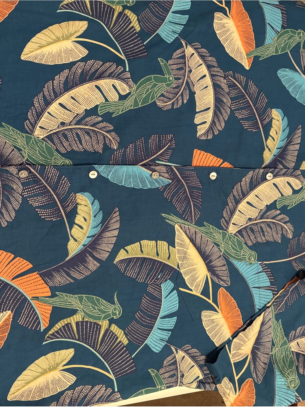 Tori Richard Tropical Leaf Duvet Cover in Teal, Orange, Yellow, Green